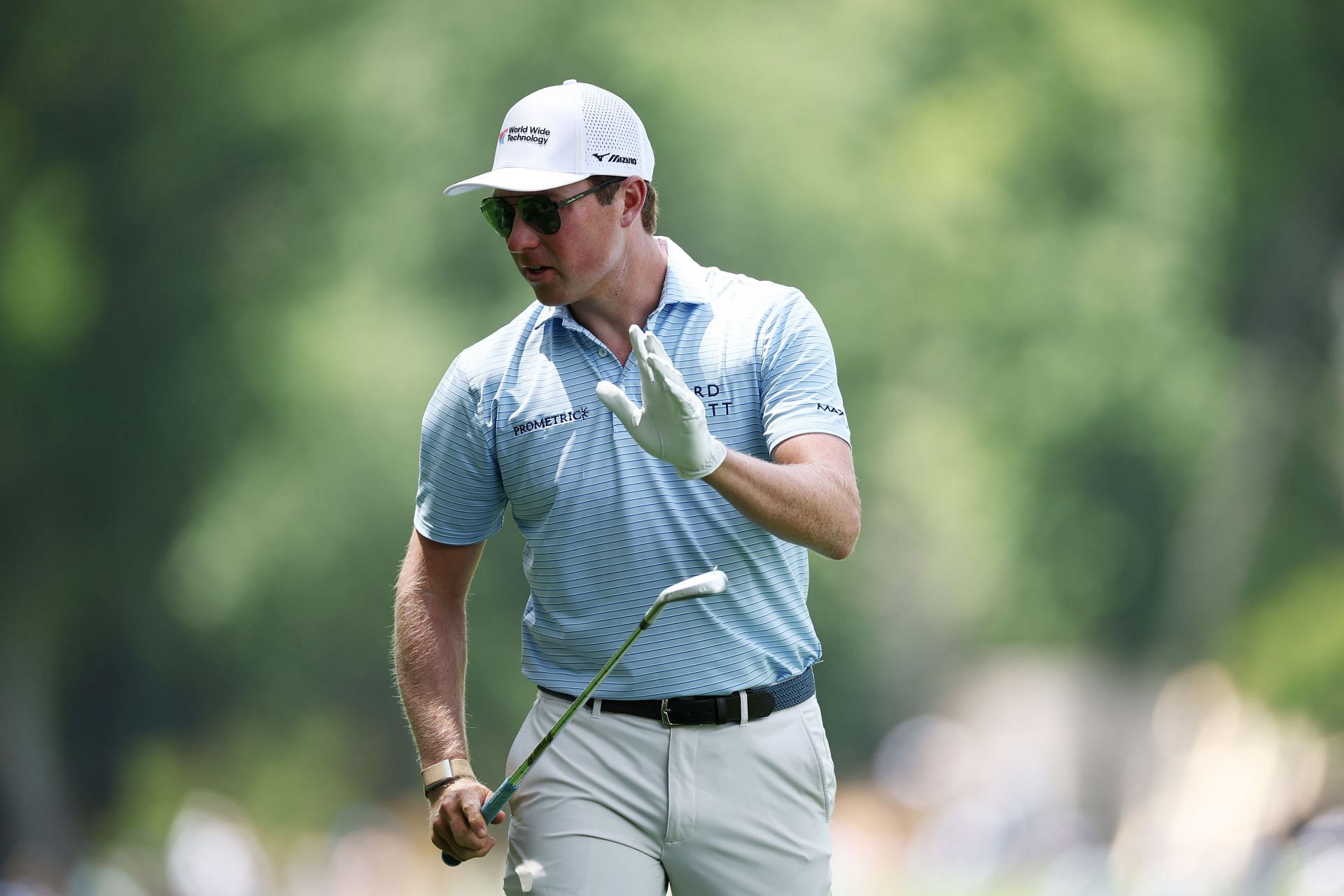 Ben Griffin looks on from the second fairway during the final round of the PGA Championship (Image Source: Getty)